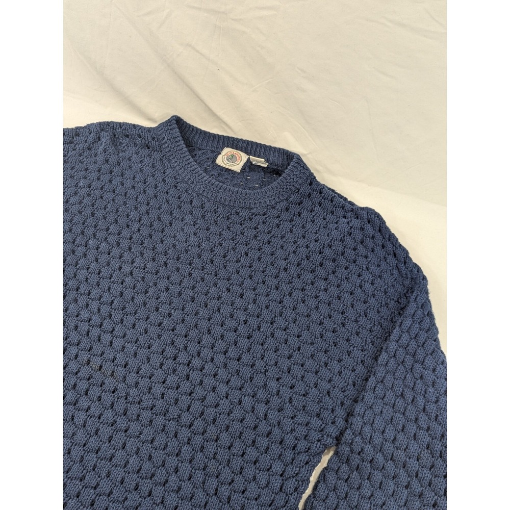Cape Isle Knitters Sweater Heavy Knit‎ Navy Blue Ramie Cotton Pullover XL